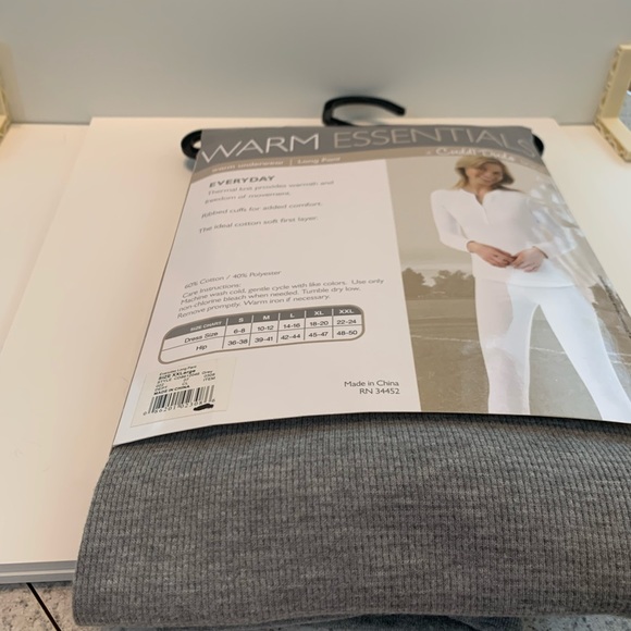 Cuddle Duds Warm Essentials Thermal Long Pants Underwear New Women XXL Gray - Picture 3 of 5